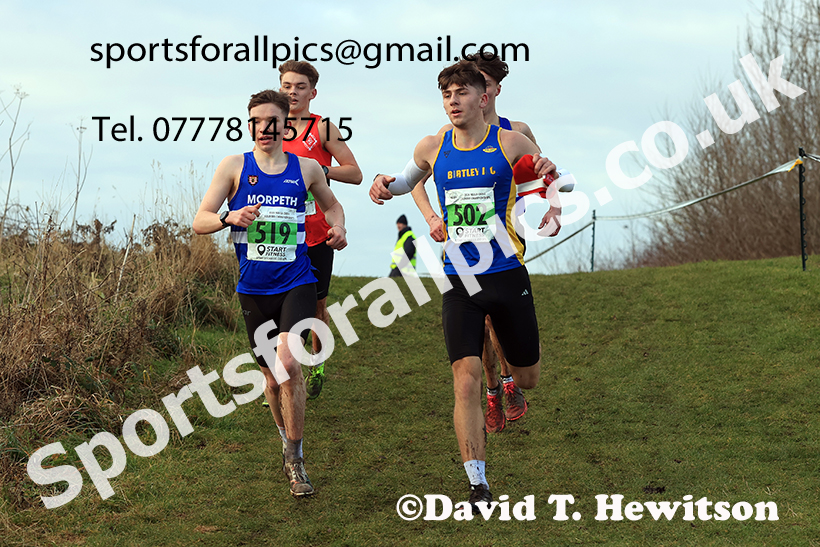 Mens under-20s 2024 NECAA Cross Country Champs., Temple Park, South Shields. Photo: David T. Hewitson/Sports for All Pics